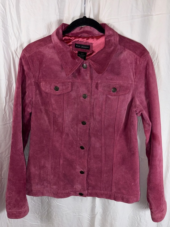 For Joseph Jackets & Blazers - For Joseph Women’s Suede Button-Front Collared Jacket in Pink sz M